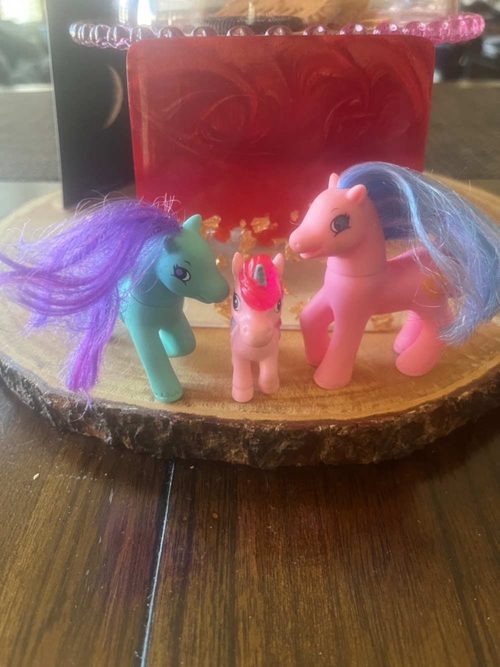 Vintage 1998 My Little Pony 1998 Habro Miniature Pony toys pink and blue